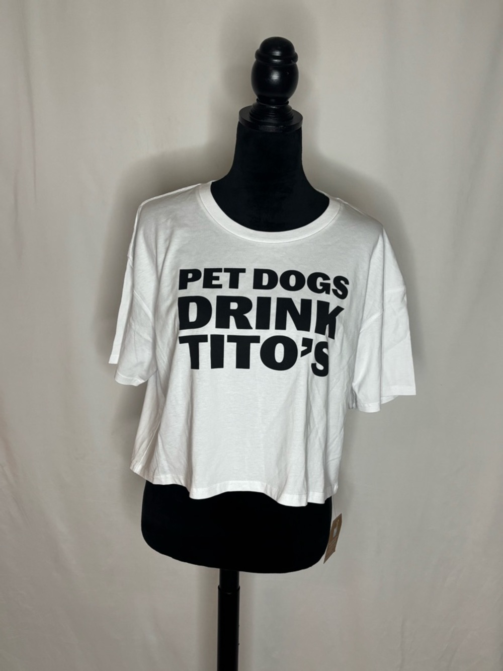White Graphic Dog Tee with Bold Black Text - Pet Dog